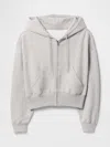 Gap Vintage Soft Full-zip Wedge Hoodie In Light Grey