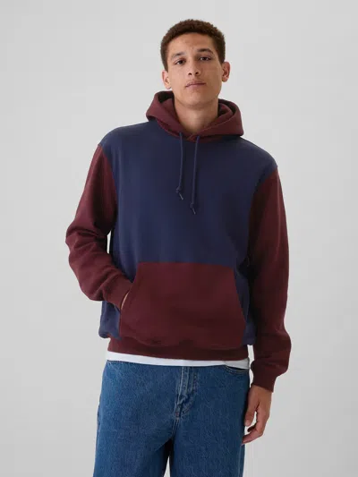 Gap Vintage Soft Hoodie In Blue Maroon Colorblock