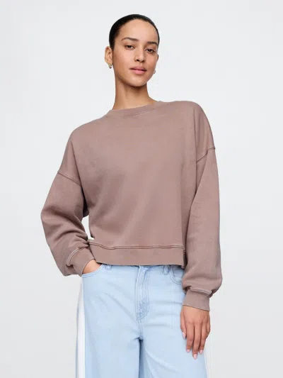 Gap Vintage Soft Wedge Crewneck Sweatshirt In Mountain Train Brown