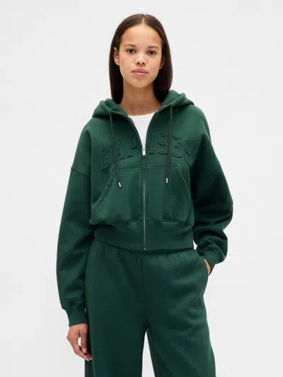 Gap Vintagesoft 1969 Logo Zip Hoodie In Green