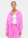 Gap Vintagesoft 1969 Logo Zip Hoodie In Pink