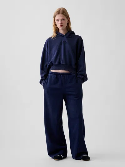 Gap Vintagesoft Baggy Wide-leg Sweatpants In Tapestry Navy Blue