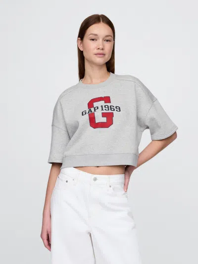 Gap Vintagesoft Cropped Elbow-sleeve Sweatshirt