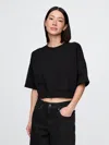 Gap Vintagesoft Cropped Elbow-sleeve Sweatshirt
