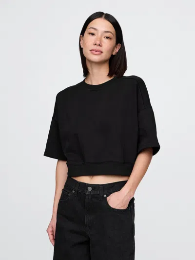 Gap Vintagesoft Cropped Elbow-sleeve Sweatshirt