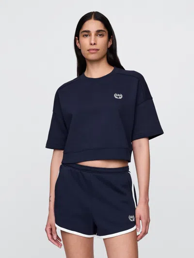 Gap Vintagesoft Cropped Elbow-sleeve Sweatshirt