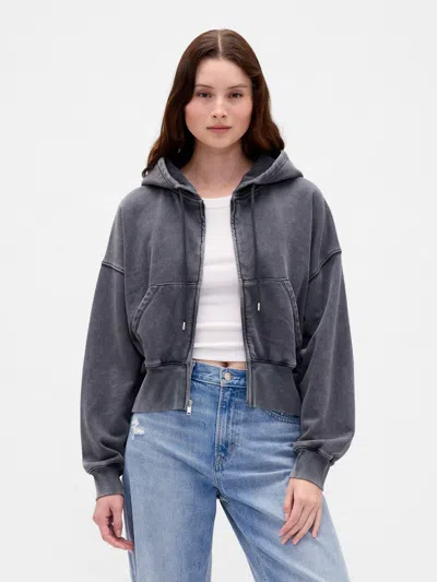 Gap Vintagesoft Full-zip Wedge Hoodie In Blue