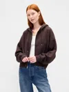 Gap Vintagesoft Full-zip Wedge Hoodie In Brown