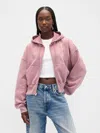 Gap Vintagesoft Full-zip Wedge Hoodie In Pink