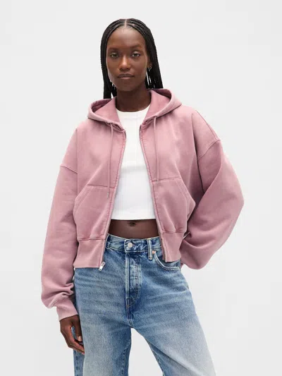 Gap Vintagesoft Full-zip Wedge Hoodie In Pink