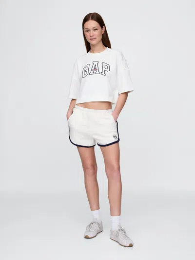 Gap Vintagesoft  Logo Dolphin Sweat Shorts In Off White