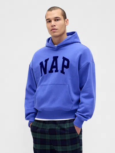 Gap Vintagesoft Nap Logo Hoodie In Blue