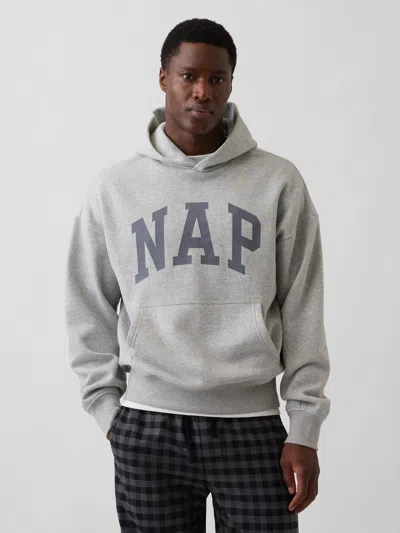 Gap Vintagesoft Nap Logo Hoodie In Gray
