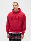 Gap Vintagesoft Nap Logo Hoodie In Red