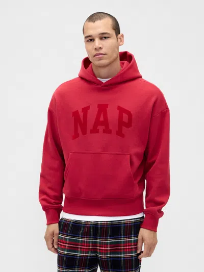 Gap Vintagesoft Nap Logo Hoodie In Red