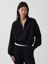 Gap Vintagesoft Oversized Half-zip Wedge Pullover In Black