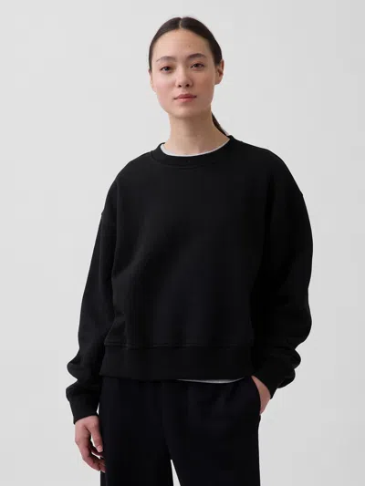 Gap Vintagesoft Oversized Split-hem Sweatshirt In Black