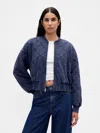 Gap Vintagesoft Quilted Bomber Jacket In Blue