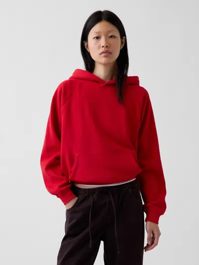 Gap Vintagesoft Relaxed Hoodie In Modern Red