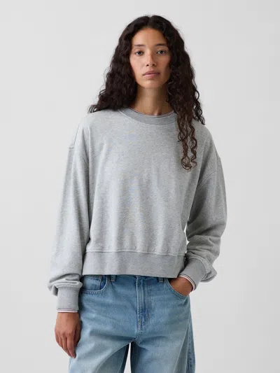 Gap Vintagesoft Terry Oversized Wedge Side-slit Sweatshirt In Grey