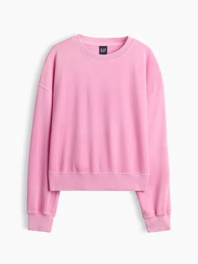 Gap Vintagesoft Terry Oversized Wedge Side-slit Sweatshirt In Pretty Pink