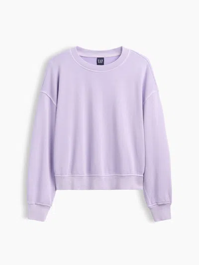 Gap Vintagesoft Terry Oversized Wedge Side-slit Sweatshirt In Purple
