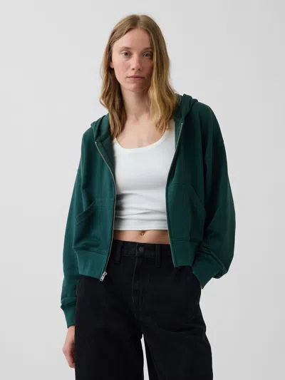 Gap Vintagesoft Terry Oversized Wedge Zip Hoodie In Green