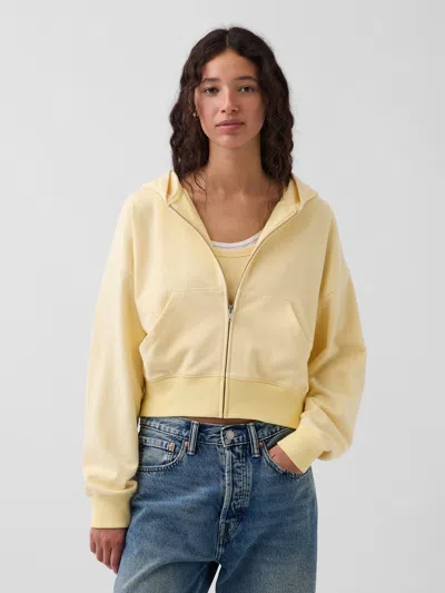 Gap Vintagesoft Terry Oversized Wedge Zip Hoodie In Yellow