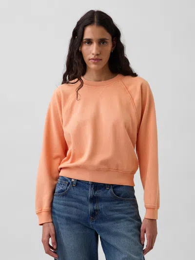 Gap Vintagesoft Terry Raglan Sweatshirt In Orange