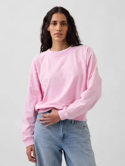 Gap Vintagesoft Terry Raglan Sweatshirt In Pink
