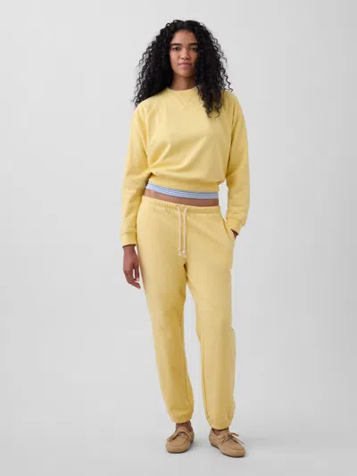 Gap Vintagesoft Terry Relaxed Joggers In Yellow
