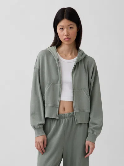 Gap Vintagesoft Terry Zip Hoodie In Gray
