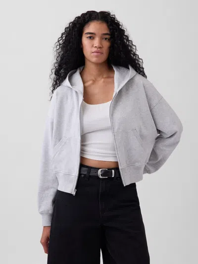 Gap Vintagesoft Terry Zip Hoodie In Gray