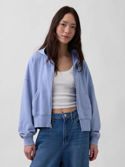 Gap Vintagesoft Terry Zip Hoodie In Blue