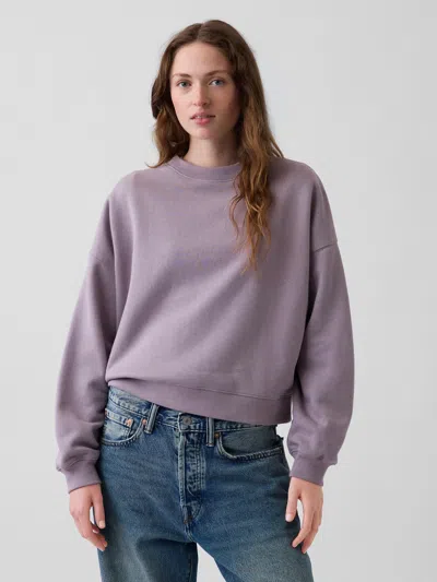 Gap Vintagesoft Wedge Crew Sweatshirt In Dusty Mauve Purple