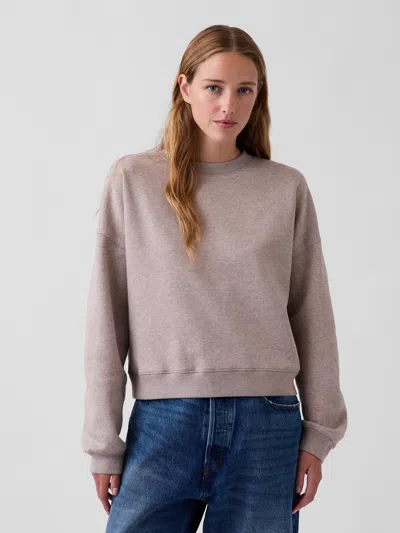 Gap Vintagesoft Wedge Crew Sweatshirt In Light Heather Brown