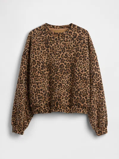 Gap Vintagesoft Wedge Crewneck Sweatshirt In Brown