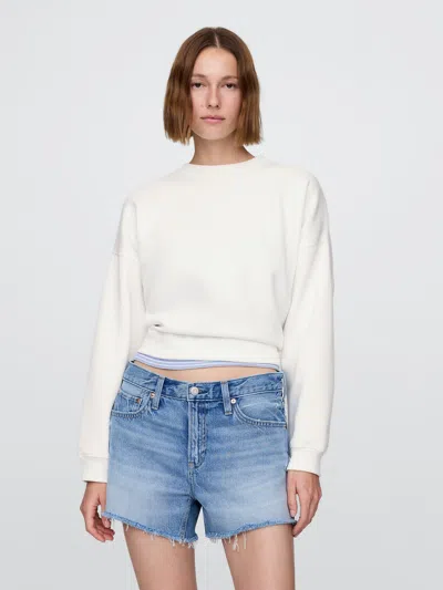 Gap Vintagesoft Wedge Crewneck Sweatshirt In Off White