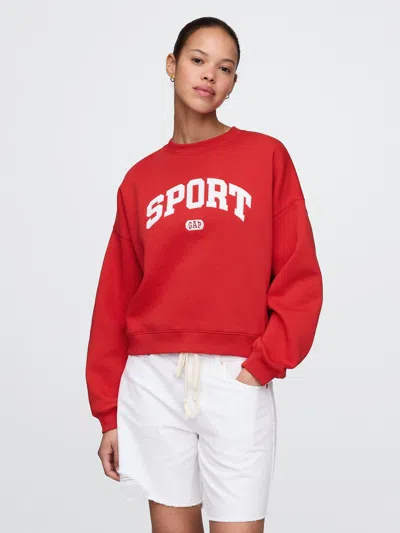 Gap Vintagesoft Wedge Crewneck Sweatshirt In Tomato Sauce Red Logo