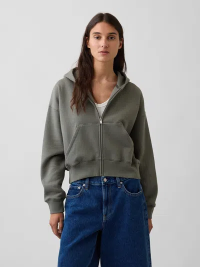 Gap Vintagesoft Wedge Zip Hoodie In Castor Grey