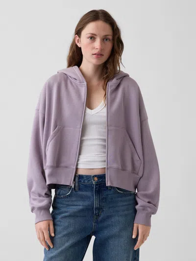 Gap Vintagesoft Wedge Zip Hoodie In Dusty Mauve Purple