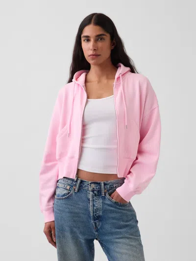 Gap Vintagesoft Wedge Zip Hoodie In Pink