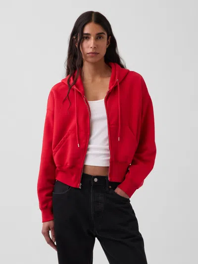 Gap Vintagesoft Wedge Zip Hoodie In Red