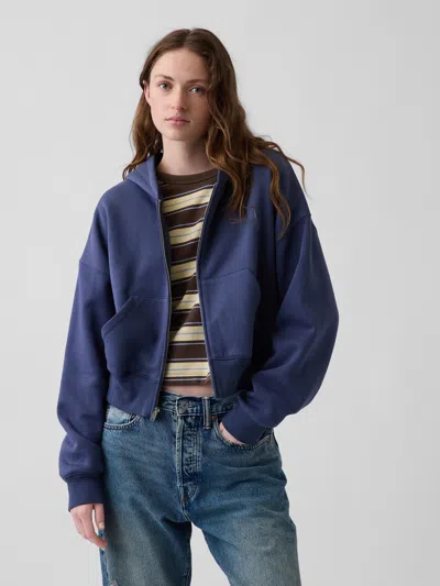 Gap Vintagesoft Wedge Zip Hoodie In Sargassus Blue