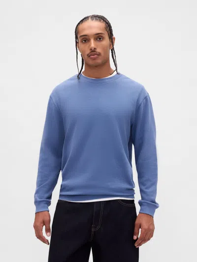 Gap Waffle Crew T-shirt In Blue