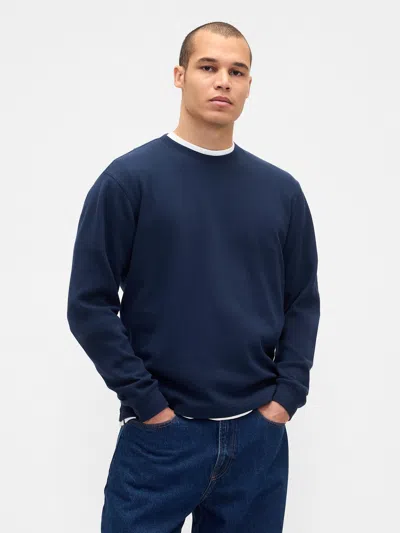 Gap Waffle Crew T-shirt In Blue