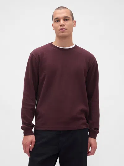 Gap Waffle Crew T-shirt In Brown