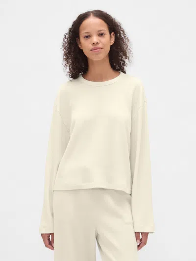 Gap Waffle Crop Pj Top In White