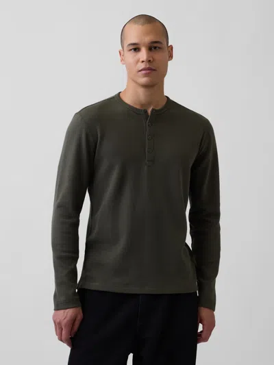 Gap Waffle Henley T-shirt In Green