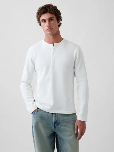 Gap Waffle Henley T-shirt In White